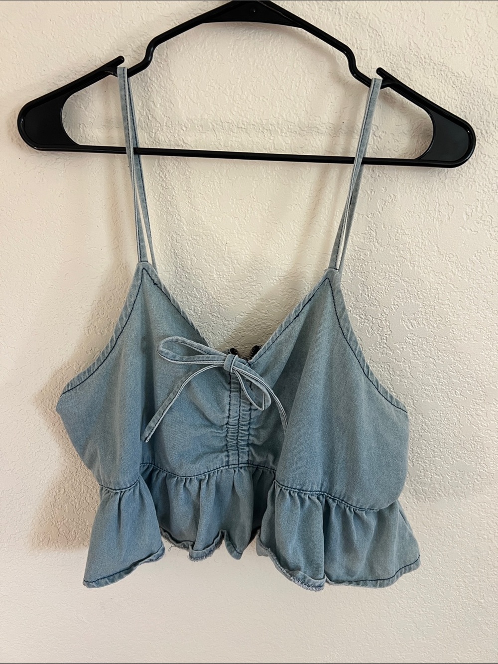 Shein Denim Crop Tank Peplum 3XL